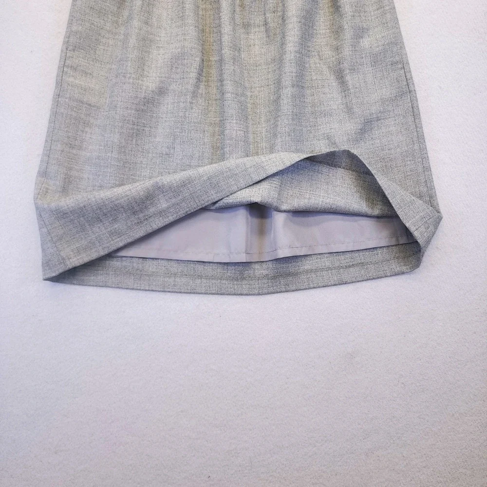 J Crew Gray Pleated Midi Skirt Accordion High Waist Elastic Career Casual Size 0
